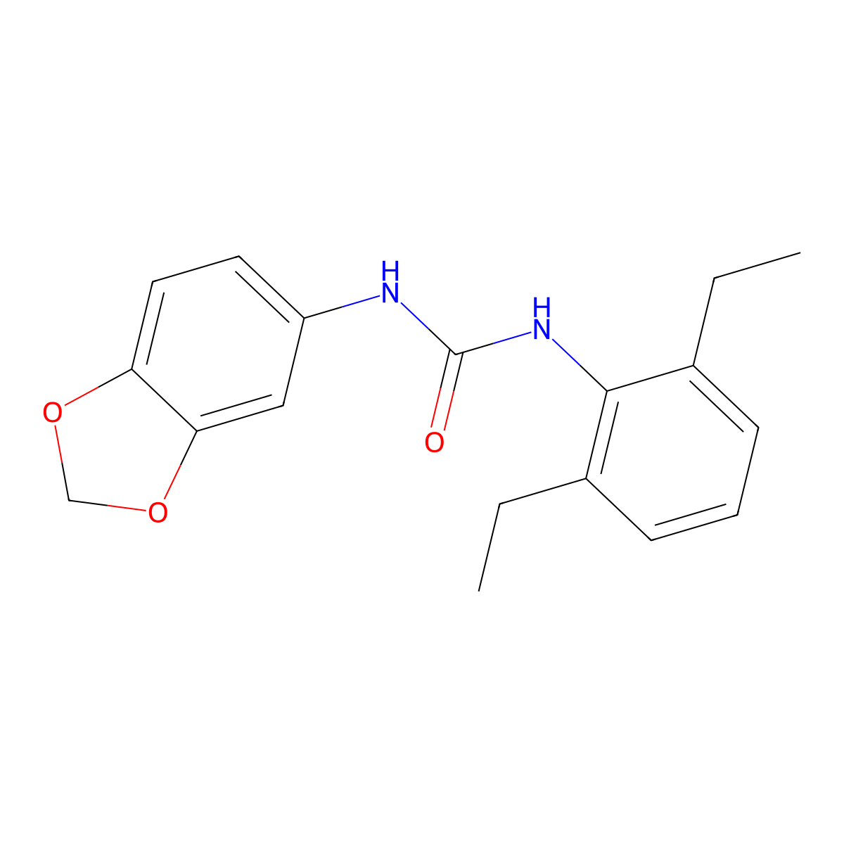 1-(1,3-Benzodioxol-5-yl)-3-(2,6-diethylphenyl)urea molecular structure, CAS 701280-86-6