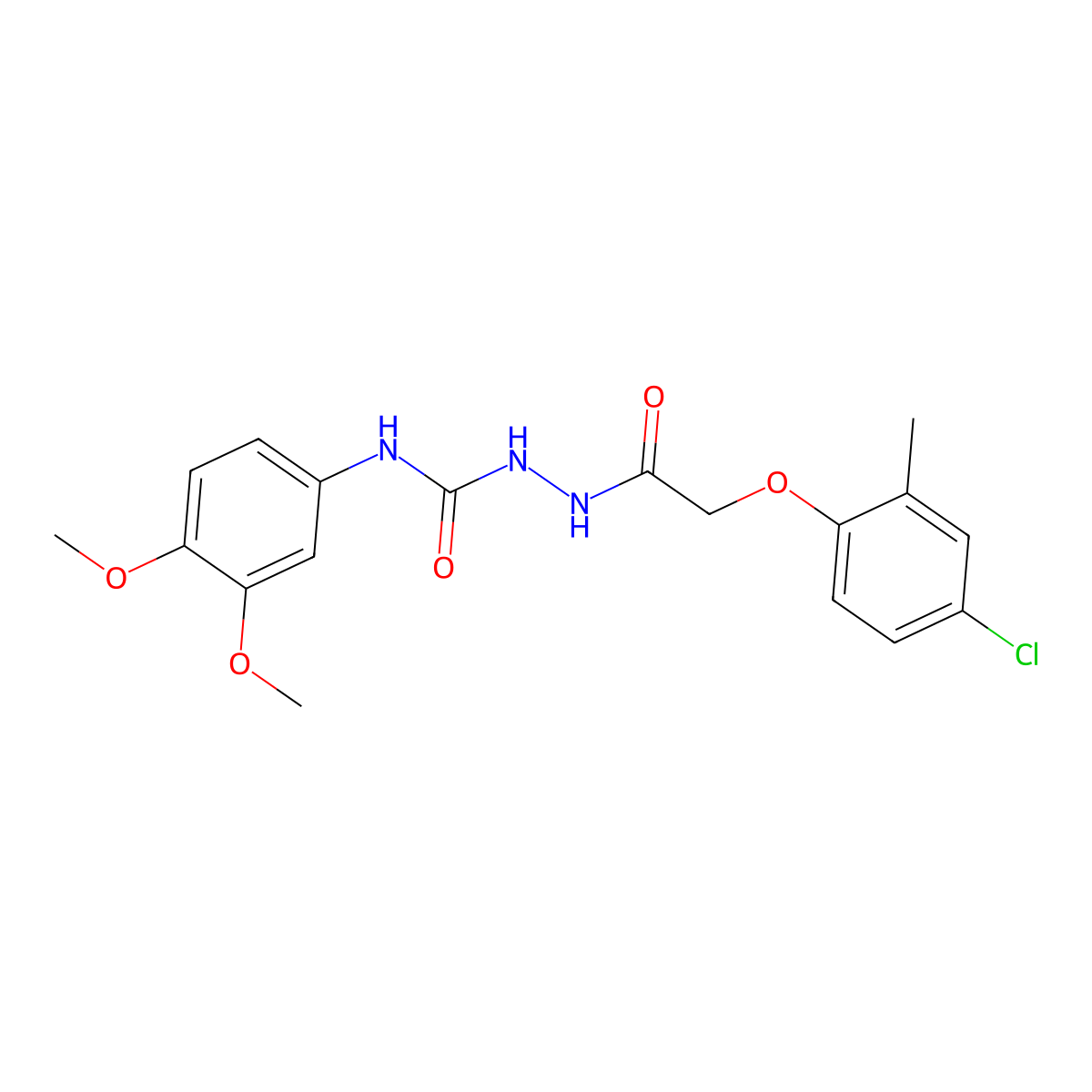 1-[[2-(4-Chloro-2-methylphenoxy)acetyl]amino]-3-(3,4-dimethoxyphenyl)urea molecular structure, CAS 701281-15-4