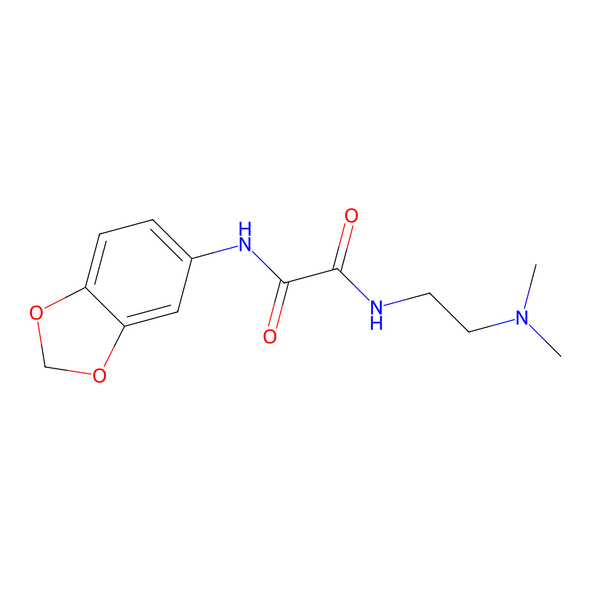 N1-(benzo[d][1,3]dioxol-5-yl)-N2-(2-(dimethylamino)ethyl)oxalamide molecular structure, CAS 701281-33-6