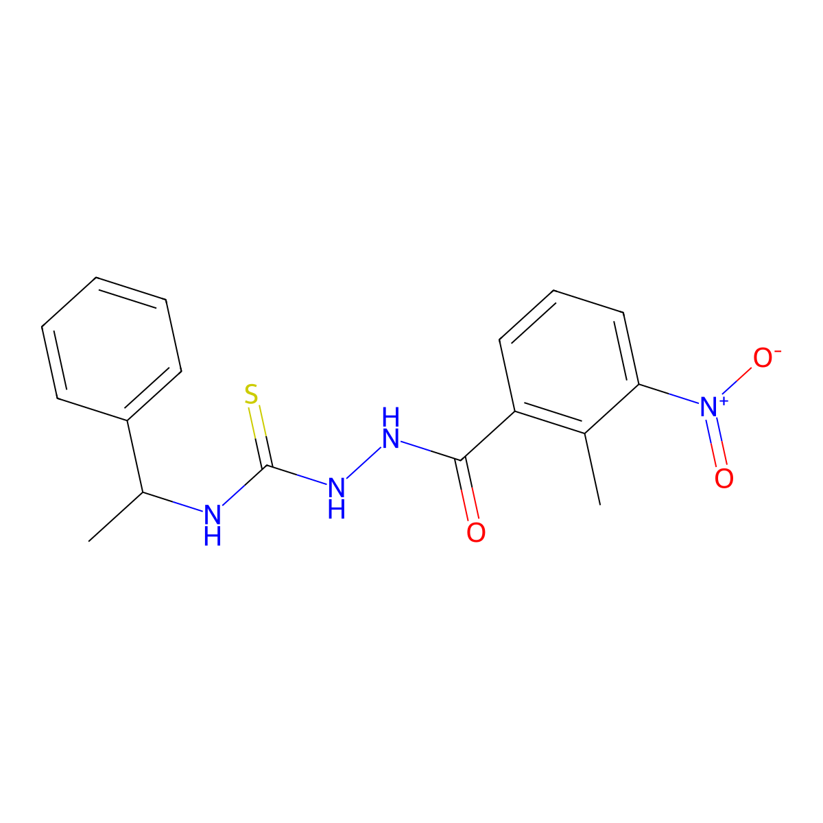 1-[(2-Methyl-3-nitrobenzoyl)amino]-3-(1-phenylethyl)thiourea molecular structure, CAS 701281-81-4
