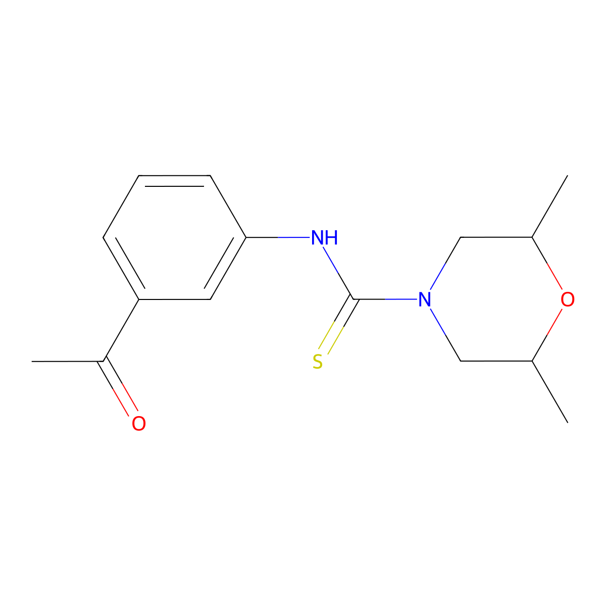 N-(3-acetylphenyl)-2,6-dimethylmorpholine-4-carbothioamide molecular structure, CAS 701281-94-9