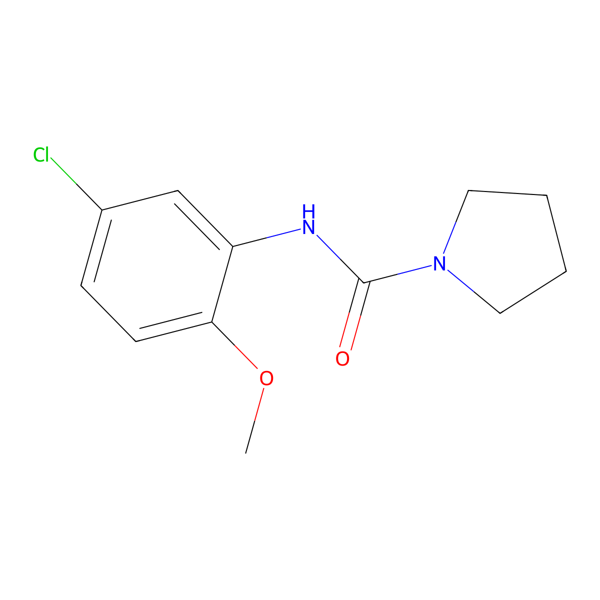 N-(5-chloro-2-methoxyphenyl)pyrrolidine-1-carboxamide molecular structure, CAS 701282-17-9