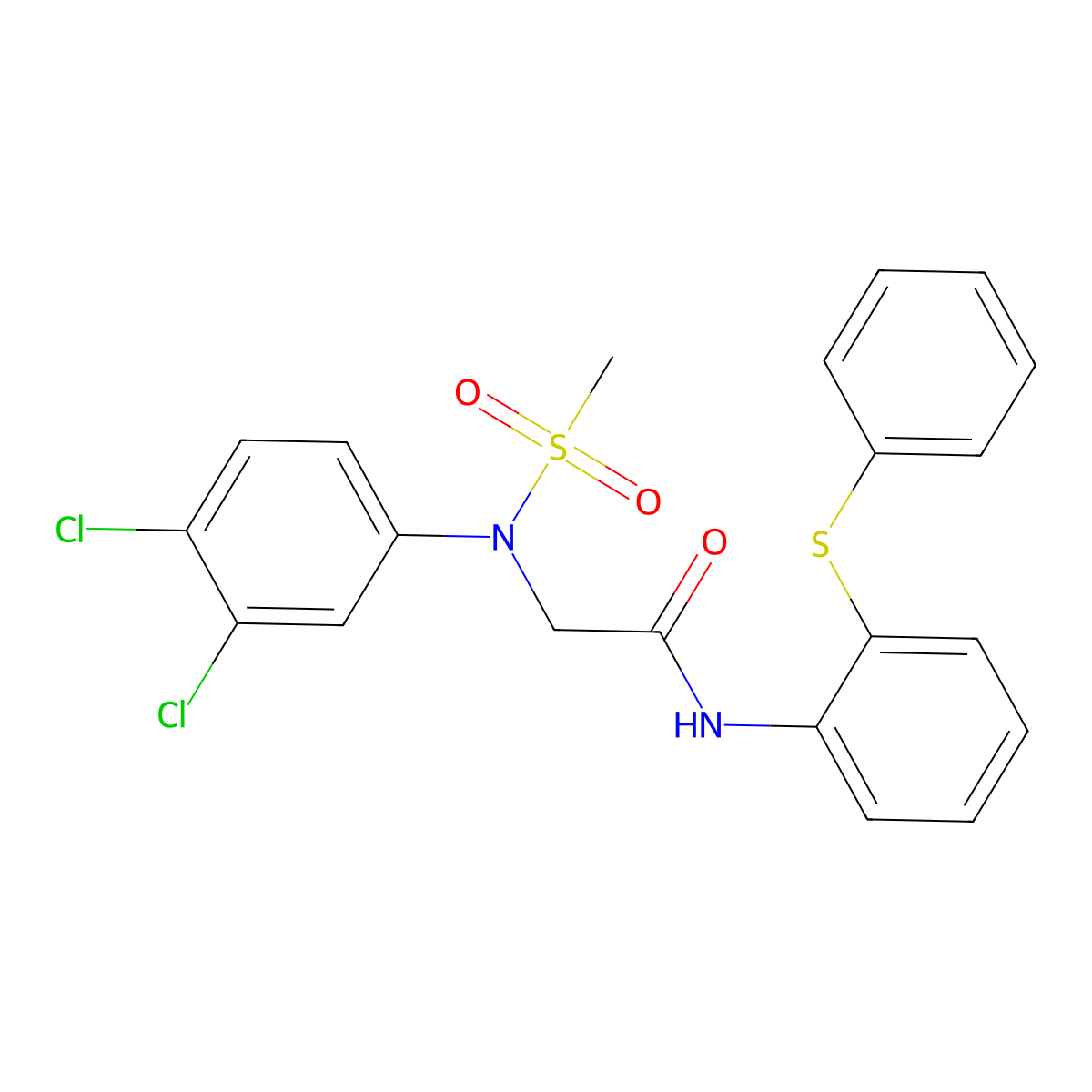 2-(3,4-dichloro-N-methylsulfonylanilino)-N-(2-phenylsulfanylphenyl)acetamide molecular structure, CAS 701282-37-3