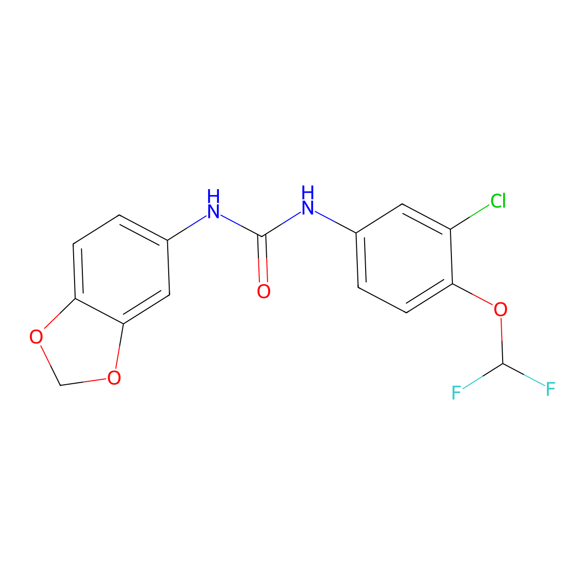 1-(1,3-Benzodioxol-5-yl)-3-[3-chloro-4-(difluoromethoxy)phenyl]urea molecular structure, CAS 701282-39-5