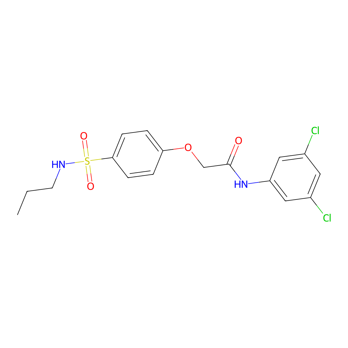 N-(3,5-dichlorophenyl)-2-[4-(propylsulfamoyl)phenoxy]acetamide molecular structure, CAS 701282-52-2