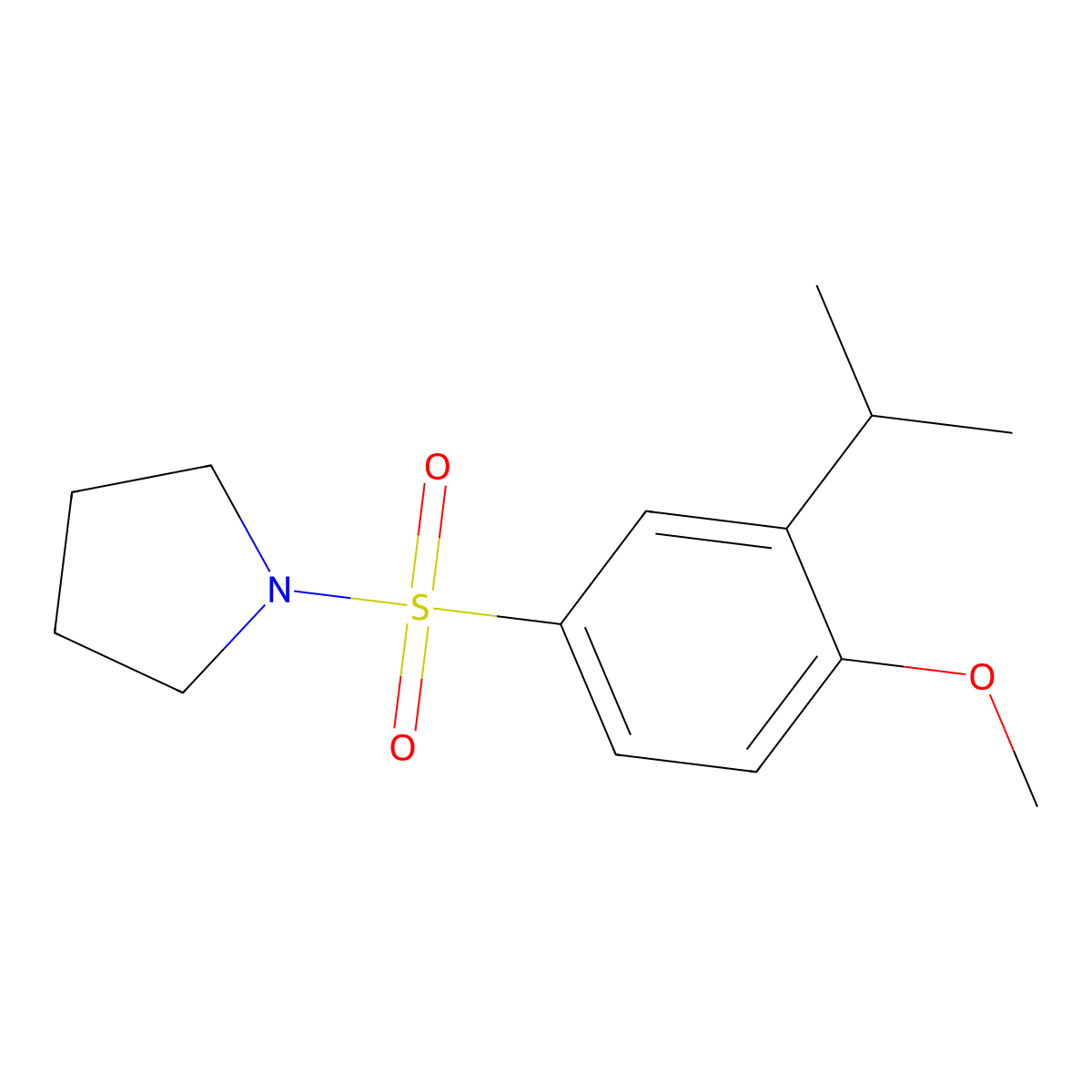 1-(4-Methoxy-3-propan-2-ylphenyl)sulfonylpyrrolidine molecular structure, CAS 701282-68-0