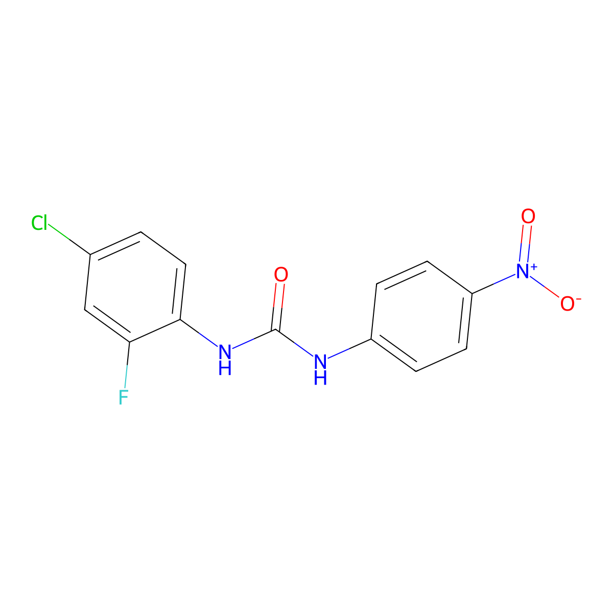 1-(4-Chloro-2-fluorophenyl)-3-(4-nitrophenyl)urea molecular structure, CAS 701282-93-1