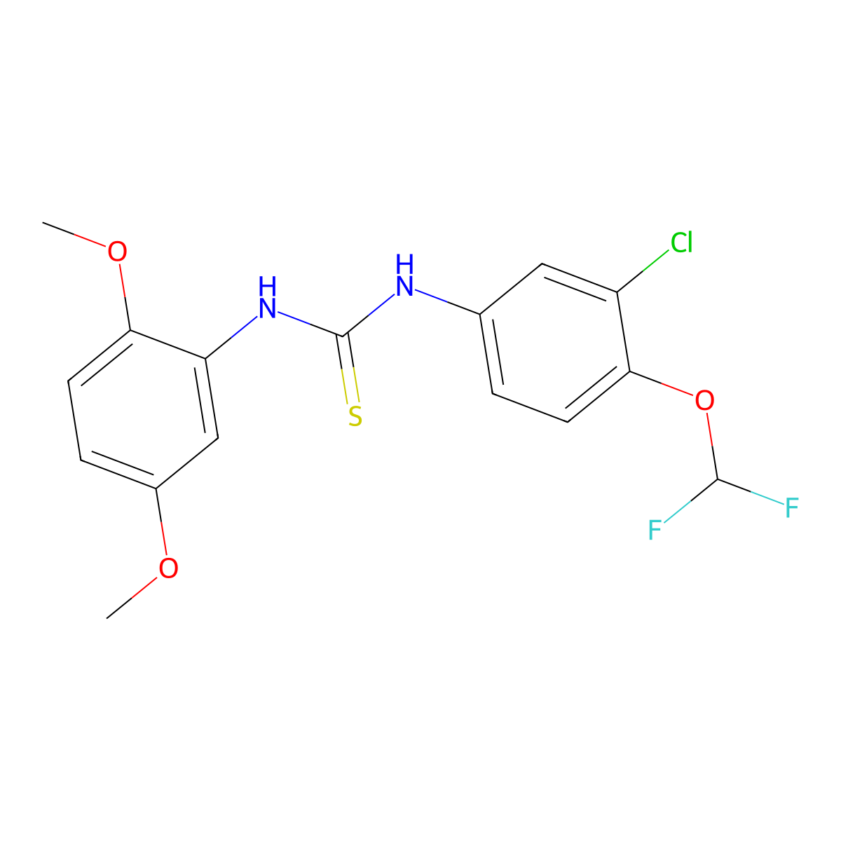 1-[3-Chloro-4-(difluoromethoxy)phenyl]-3-(2,5-dimethoxyphenyl)thiourea molecular structure, CAS 701283-00-3