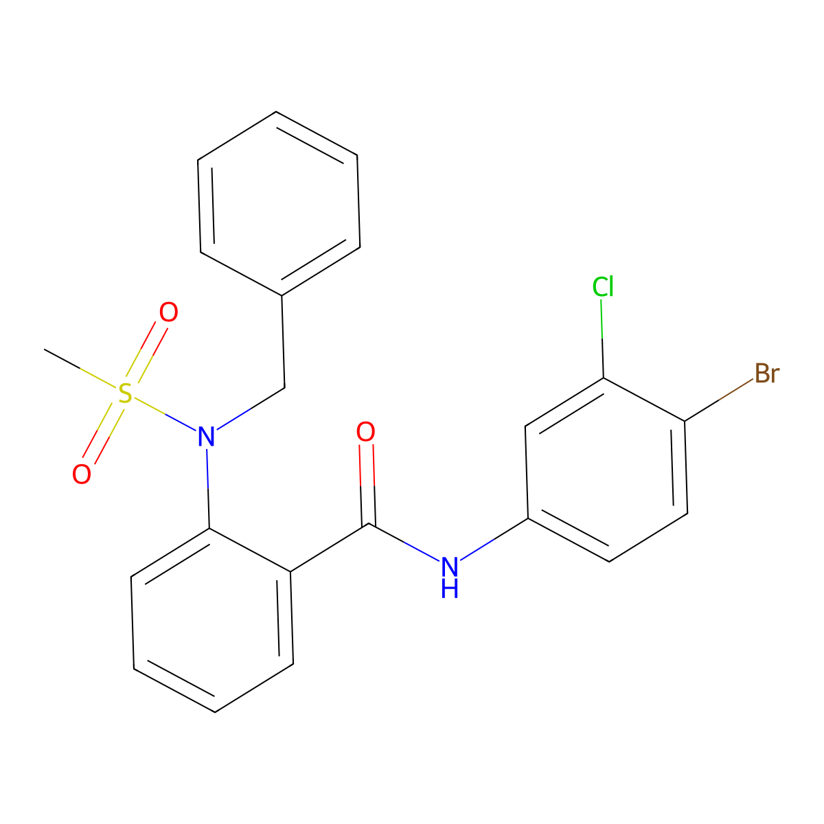 2-[benzyl(methylsulfonyl)amino]-N-(4-bromo-3-chlorophenyl)benzamide molecular structure, CAS 701283-13-8