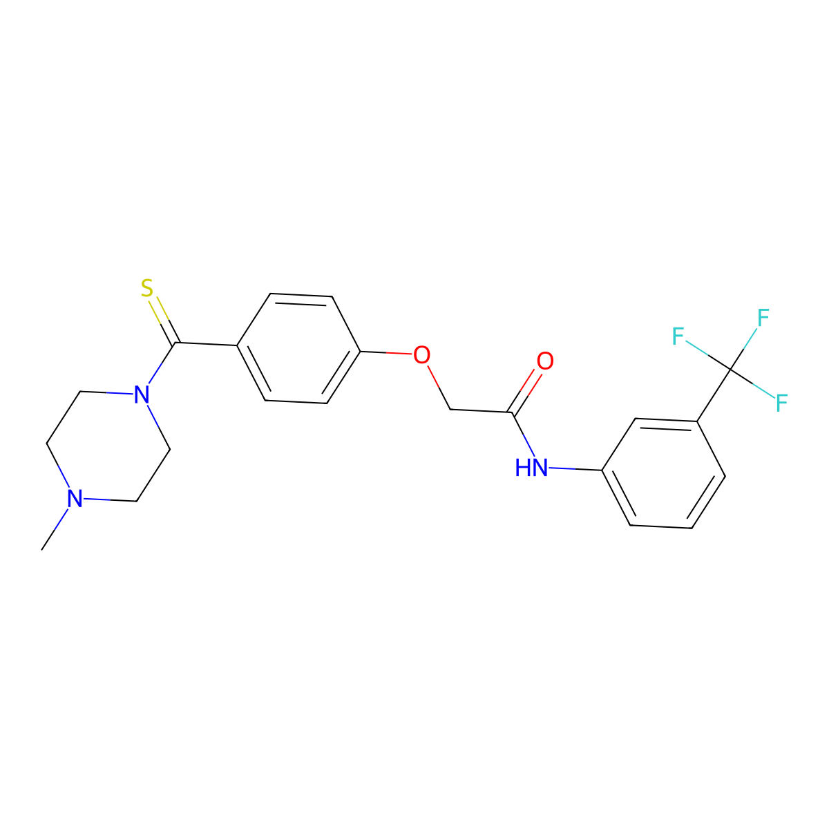 2-[4-(4-methylpiperazine-1-carbothioyl)phenoxy]-N-[3-(trifluoromethyl)phenyl]acetamide molecular structure, CAS 701283-26-3