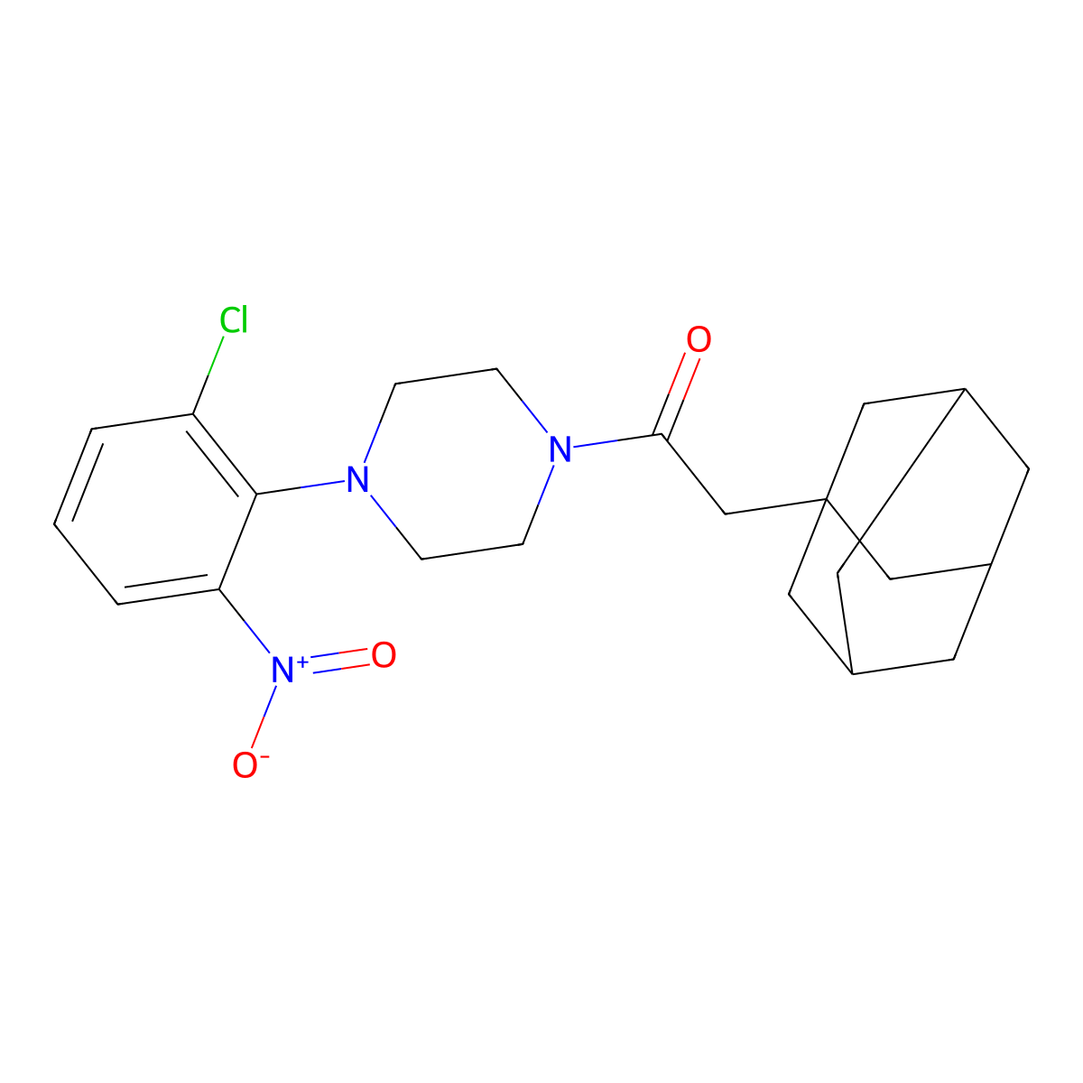 2-(1-Adamantyl)-1-[4-(2-chloro-6-nitrophenyl)piperazin-1-yl]ethanone molecular structure, CAS 701283-41-2