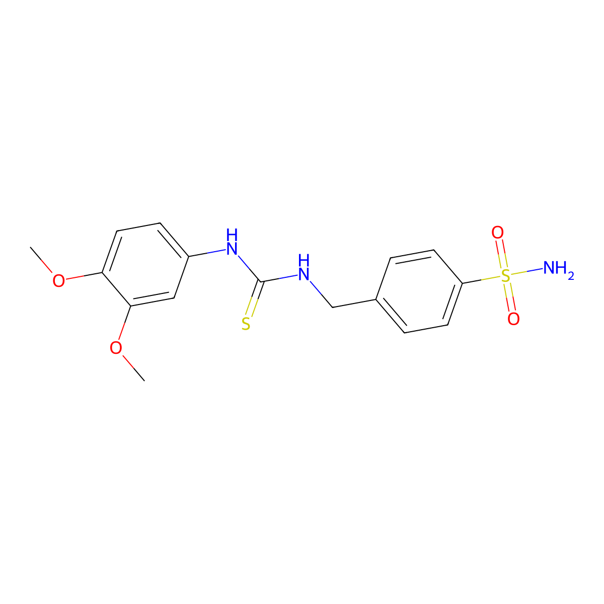 1-(3,4-Dimethoxyphenyl)-3-[(4-sulfamoylphenyl)methyl]thiourea molecular structure, CAS 701283-49-0