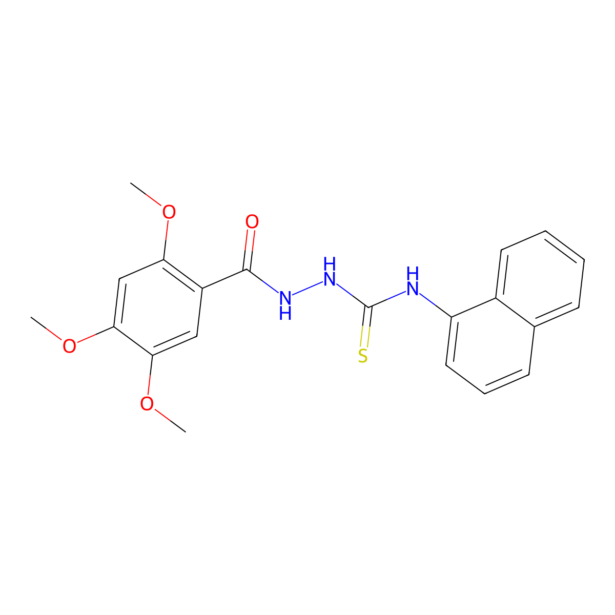 1-Naphthalen-1-yl-3-[(2,4,5-trimethoxybenzoyl)amino]thiourea molecular structure, CAS 701283-50-3