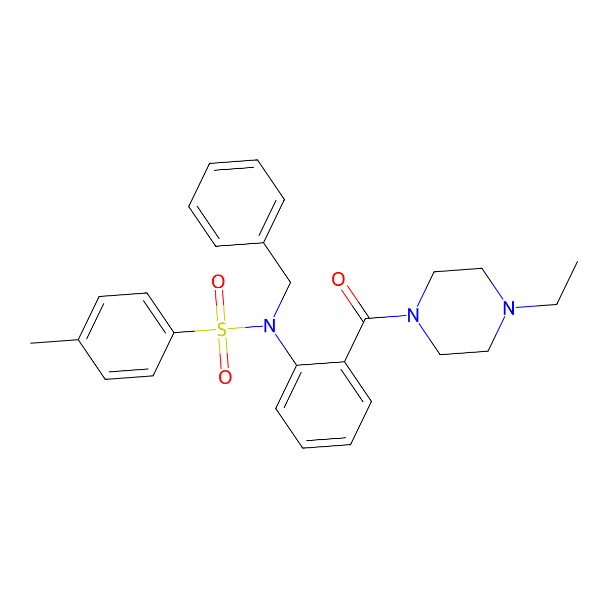 N-benzyl-N-[2-(4-ethylpiperazine-1-carbonyl)phenyl]-4-methylbenzenesulfonamide molecular structure, CAS 701283-54-7