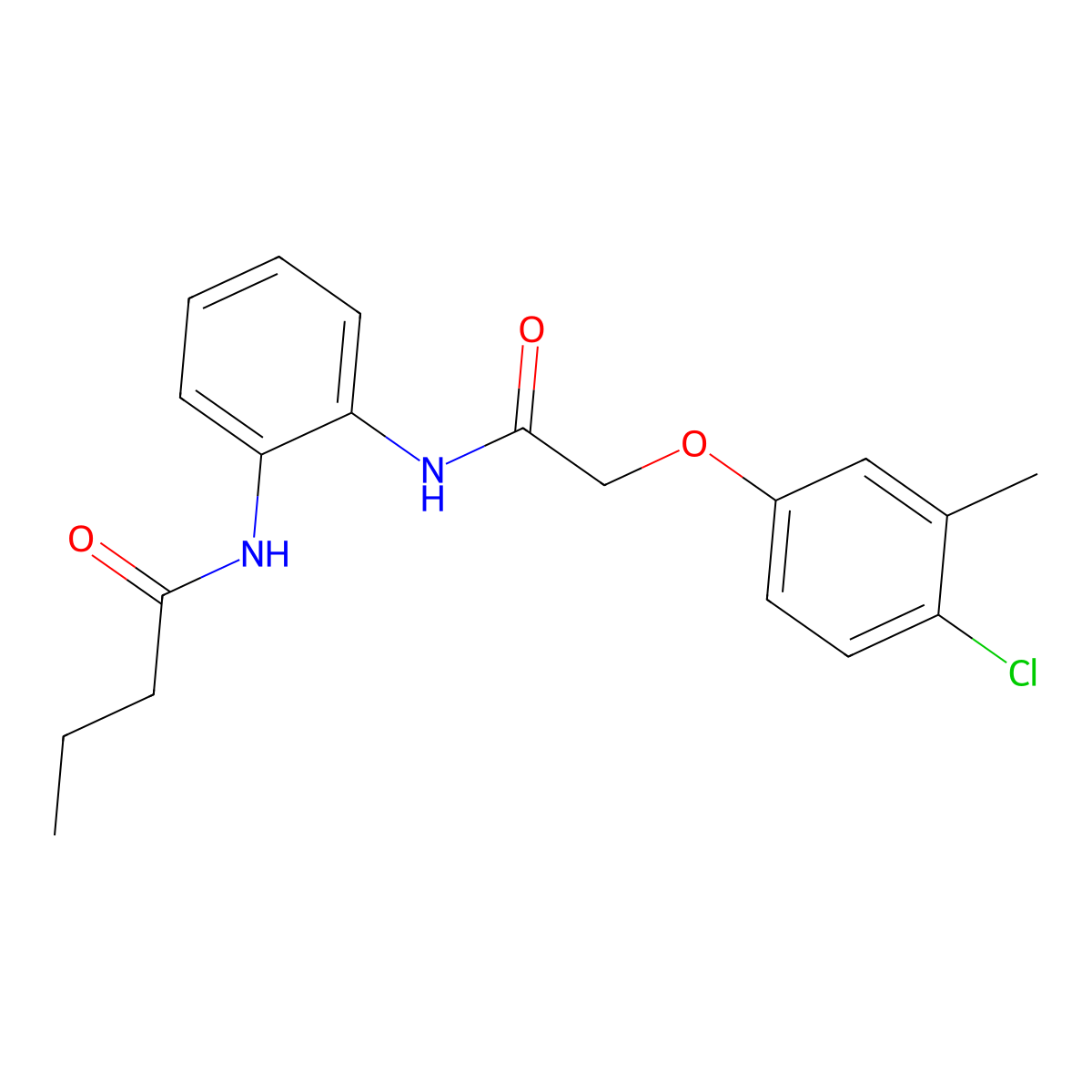 N-[2-[[2-(4-chloro-3-methylphenoxy)acetyl]amino]phenyl]butanamide molecular structure, CAS 701283-80-9