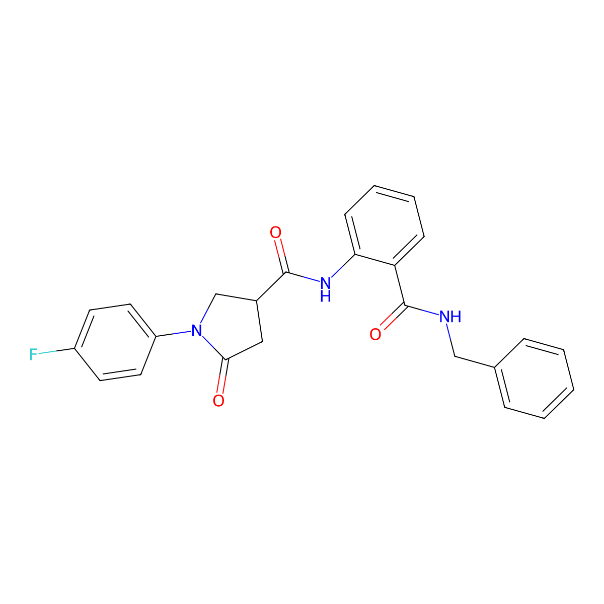 N-[2-(benzylcarbamoyl)phenyl]-1-(4-fluorophenyl)-5-oxopyrrolidine-3-carboxamide molecular structure, CAS 701283-83-2
