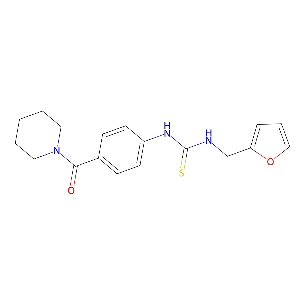 1-(Furan-2-ylmethyl)-3-[4-(piperidine-1-carbonyl)phenyl]thiourea molecular structure, CAS 701284-03-9