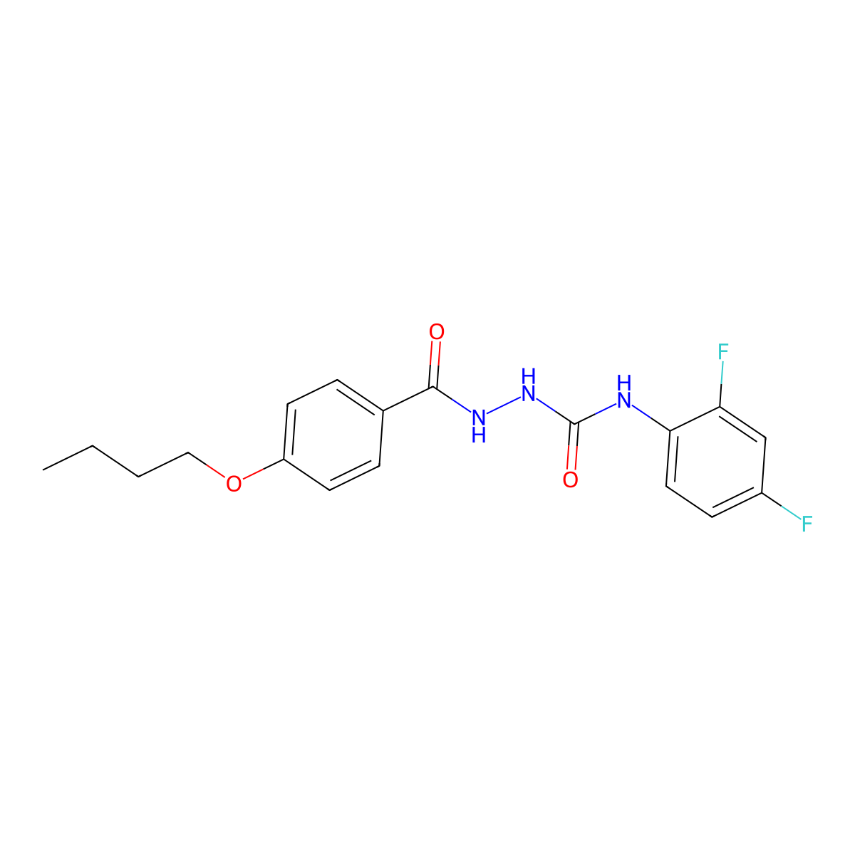 1-[(4-Butoxybenzoyl)amino]-3-(2,4-difluorophenyl)urea molecular structure, CAS 701286-24-0