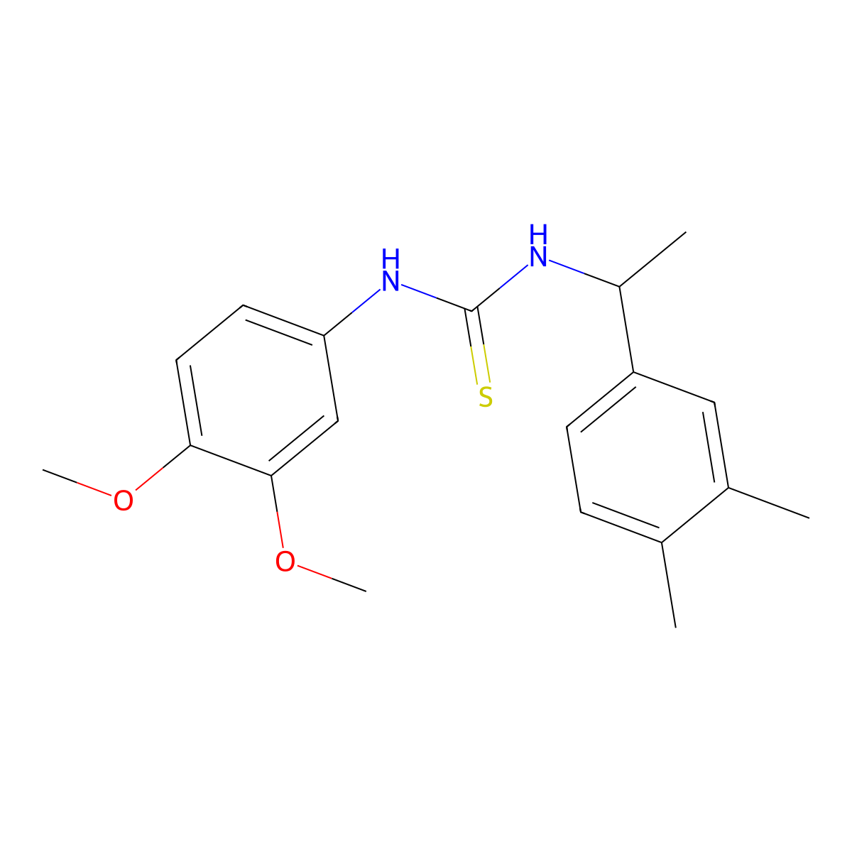 1-(3,4-Dimethoxyphenyl)-3-[1-(3,4-dimethylphenyl)ethyl]thiourea molecular structure, CAS 701286-26-2