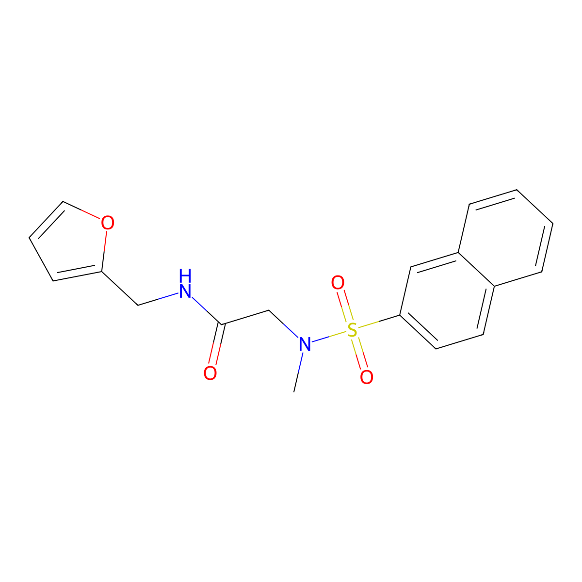 N-(furan-2-ylmethyl)-2-[methyl(naphthalen-2-ylsulfonyl)amino]acetamide molecular structure, CAS 701286-33-1