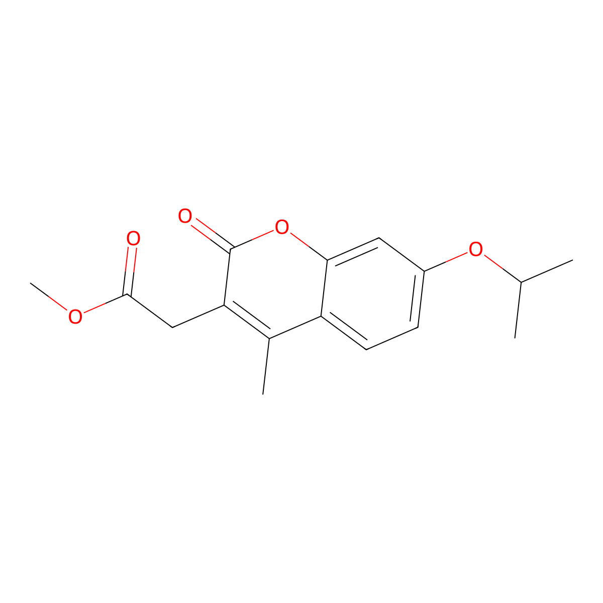 methyl (7-isopropoxy-4-methyl-2-oxo-2H-chromen-3-yl)acetate molecular structure, CAS 701286-50-2