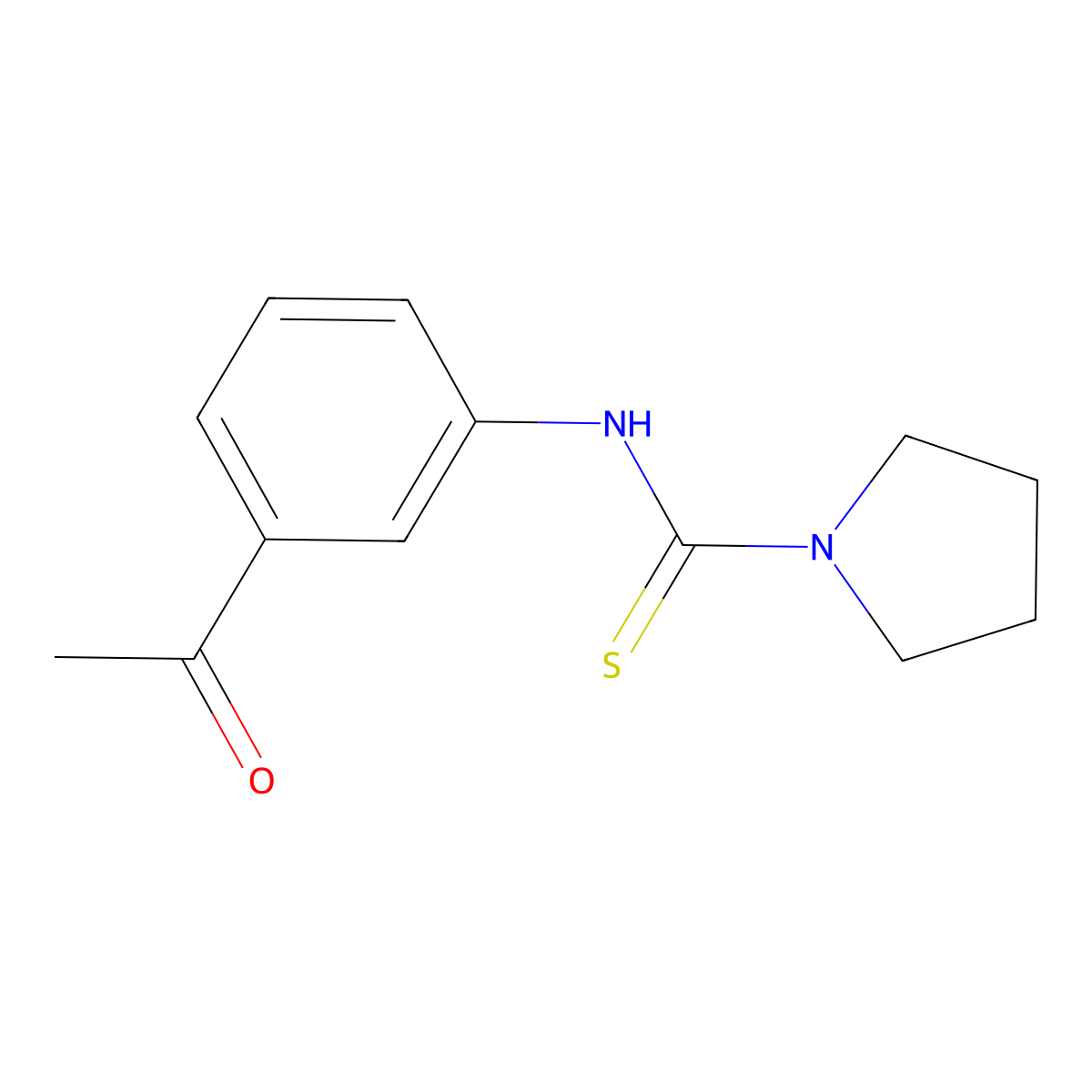 N-(3-acetylphenyl)pyrrolidine-1-carbothioamide molecular structure, CAS 701286-53-5