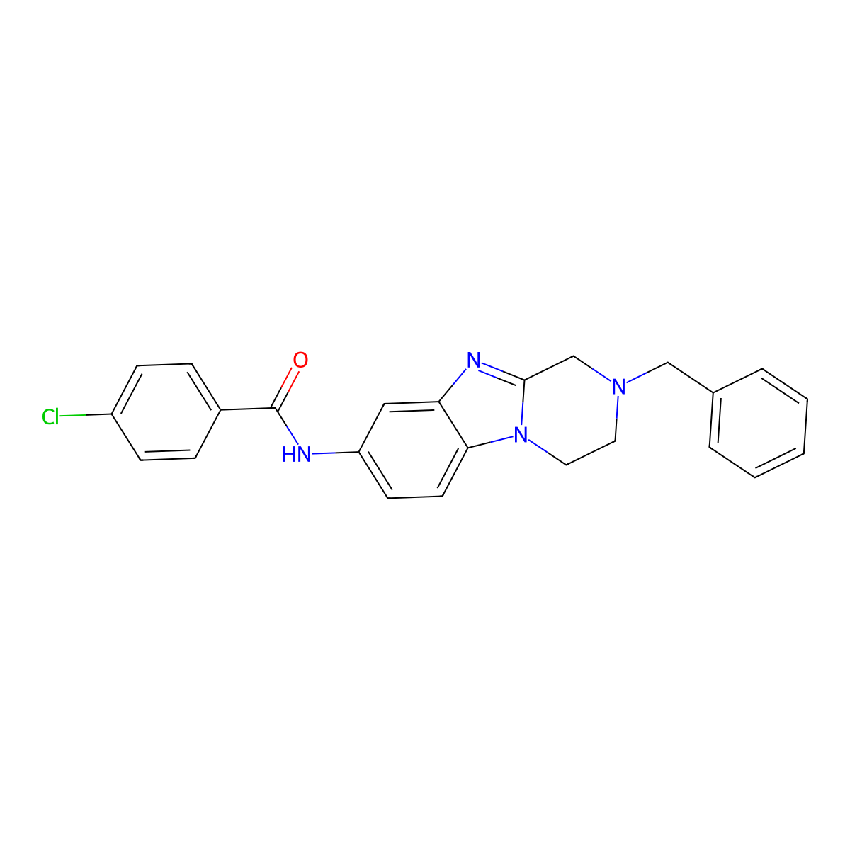N-(2-benzyl-1,2,3,4-tetrahydropyrazino[1,2-a]benzimidazol-8-yl)-4-chlorobenzamide molecular structure, CAS 701286-97-7