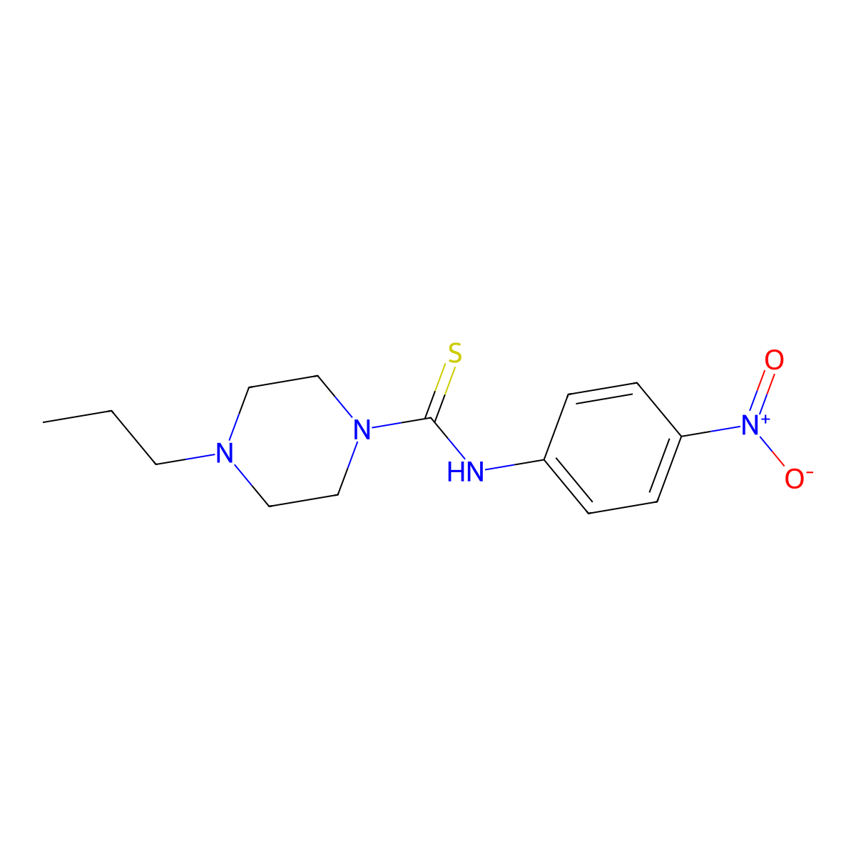 N-(4-nitrophenyl)-4-propylpiperazine-1-carbothioamide molecular structure, CAS 701287-05-0