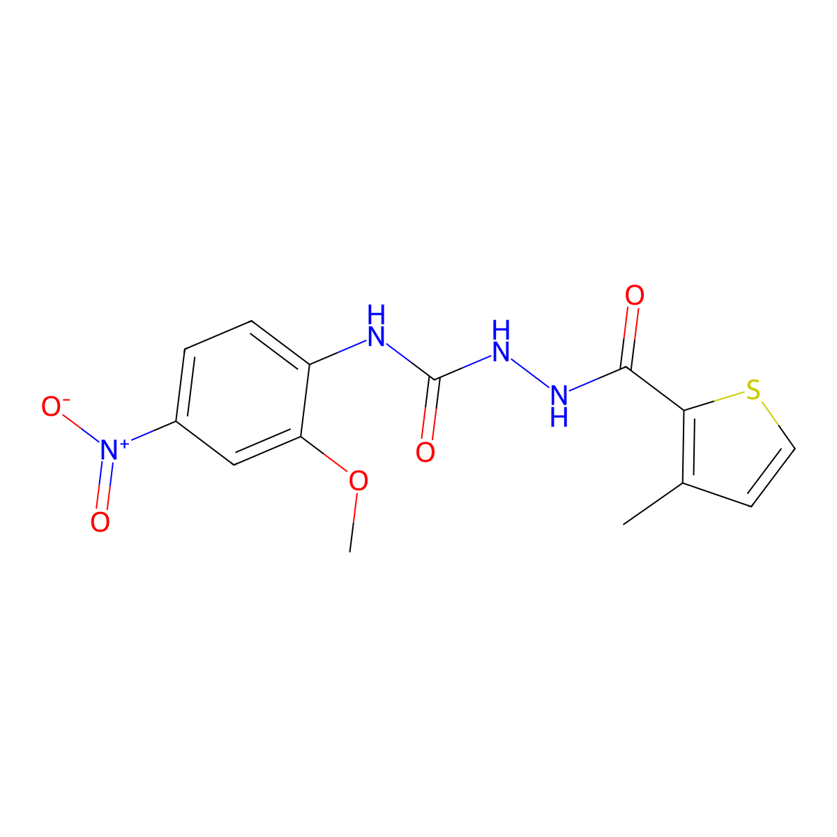 1-(2-Methoxy-4-nitrophenyl)-3-[(3-methylthiophene-2-carbonyl)amino]urea molecular structure, CAS 701287-10-7