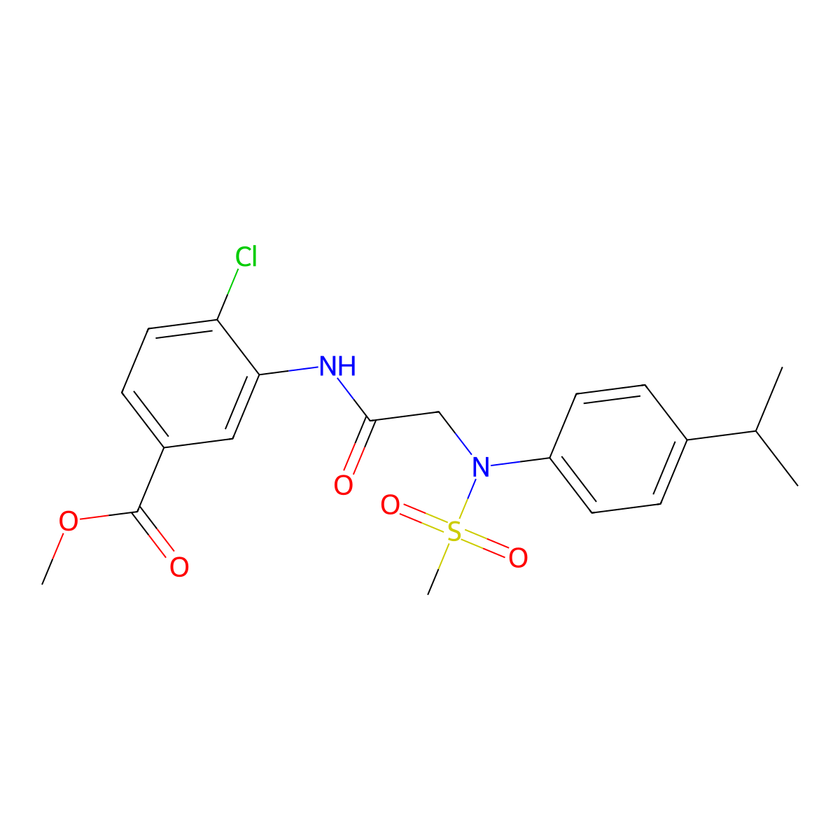 methyl 4-chloro-3-({N-(methylsulfonyl)-N-[4-(propan-2-yl)phenyl]glycyl}amino)benzoate molecular structure, CAS 701287-16-3