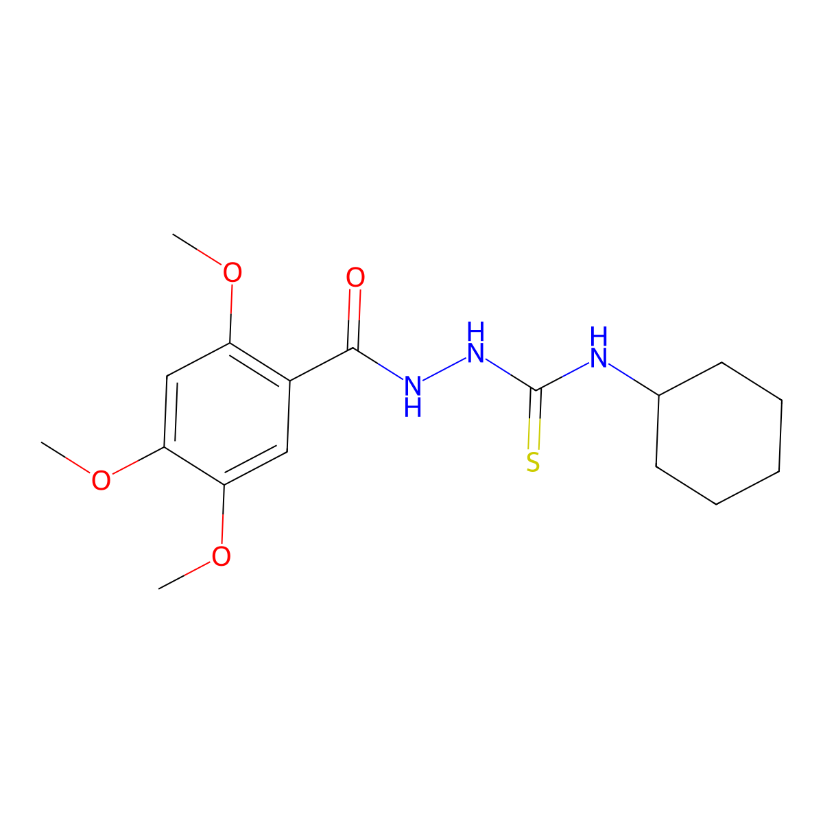 1-Cyclohexyl-3-[(2,4,5-trimethoxybenzoyl)amino]thiourea molecular structure, CAS 701287-33-4