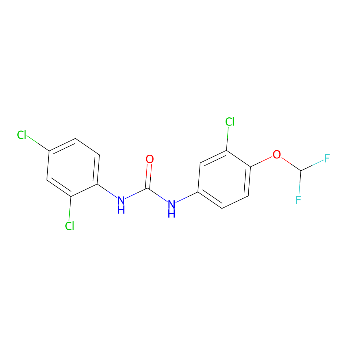 1-[3-Chloro-4-(difluoromethoxy)phenyl]-3-(2,4-dichlorophenyl)urea molecular structure, CAS 701287-80-1