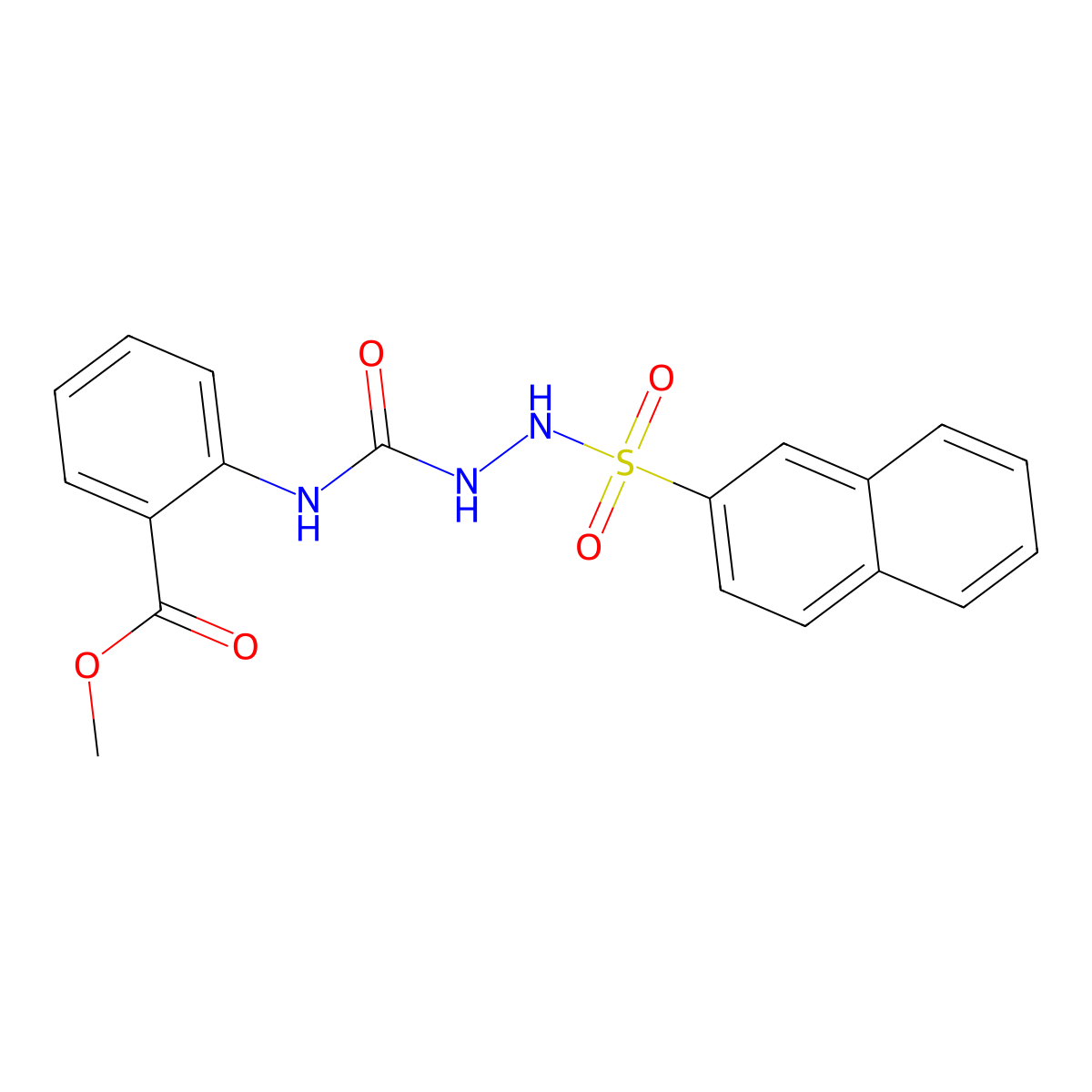 methyl 2-({N-[(2-naphthylsulfonyl)amino]carbamoyl}amino)benzoate molecular structure, CAS 701287-86-7