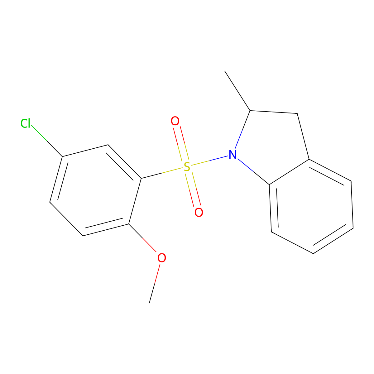 1-[(5-Chloro-2-methoxyphenyl)sulfonyl]-2-methylindoline molecular structure, CAS 701288-17-7