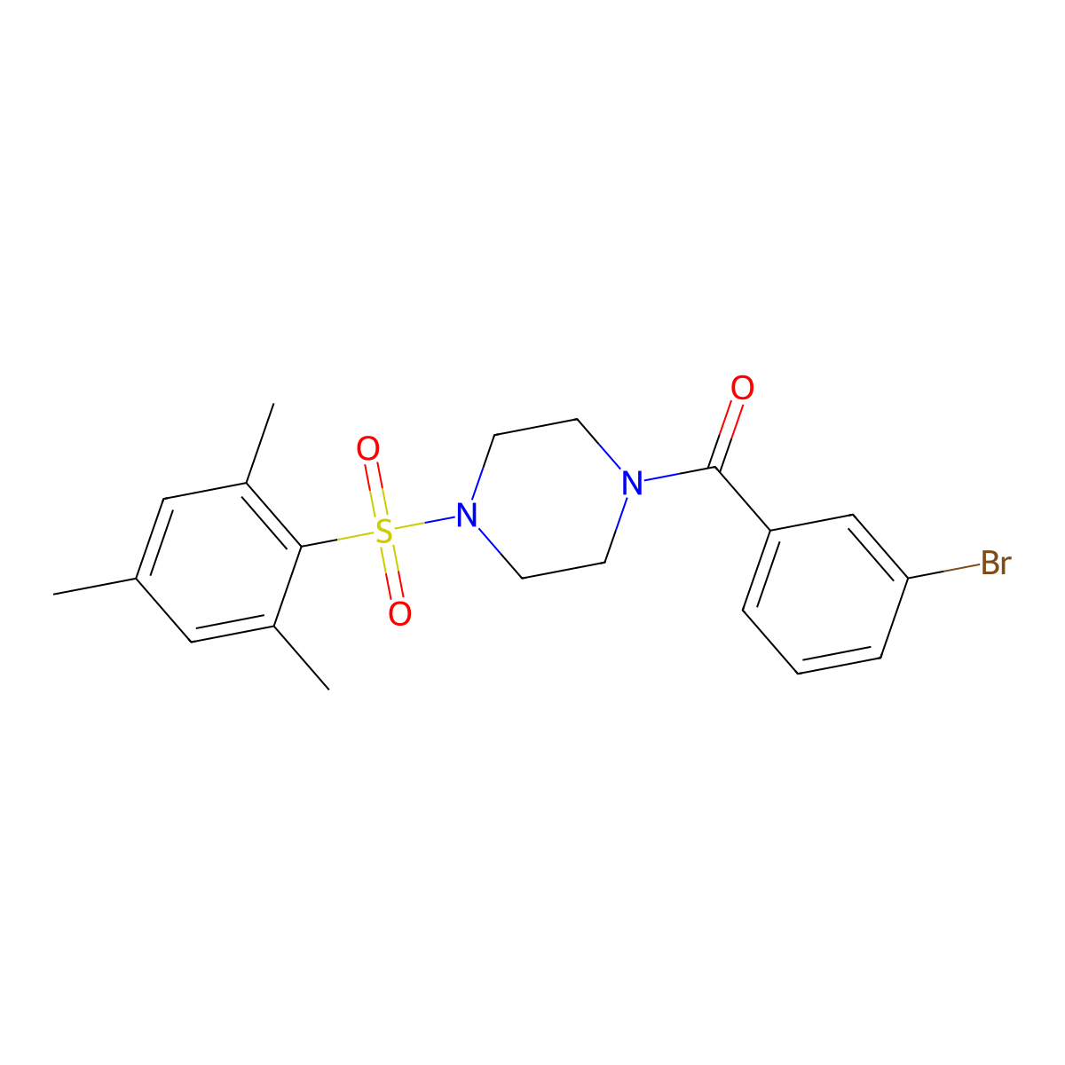1-(3-Bromobenzoyl)-4-(mesitylsulfonyl)piperazine molecular structure, CAS 701288-31-5