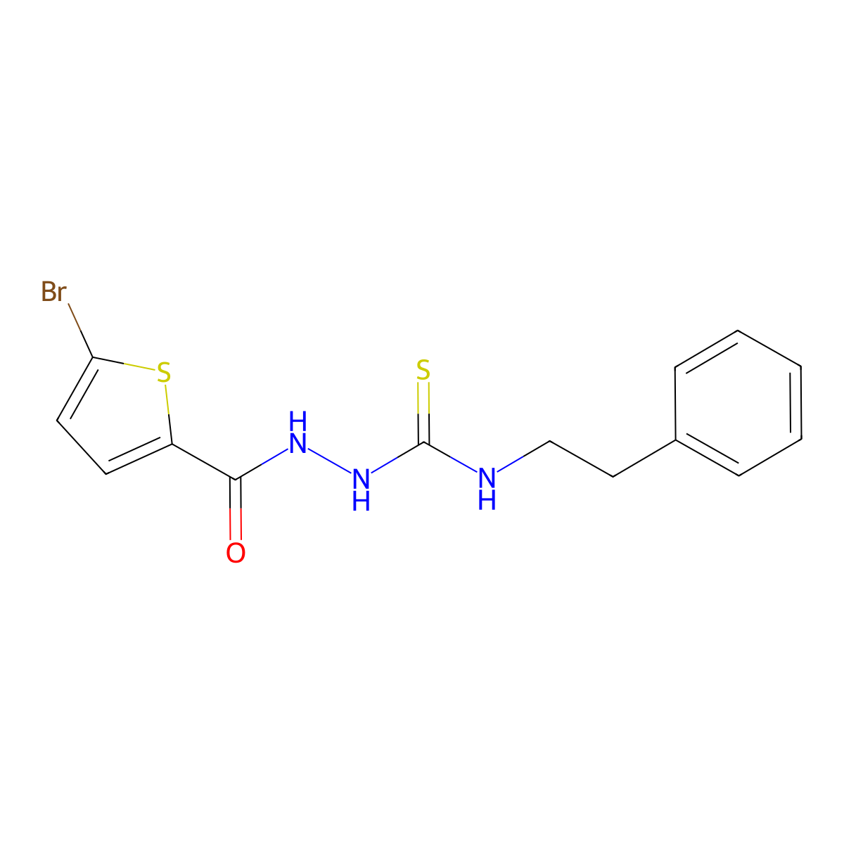 1-[(5-Bromothiophene-2-carbonyl)amino]-3-(2-phenylethyl)thiourea molecular structure, CAS 701288-38-2
