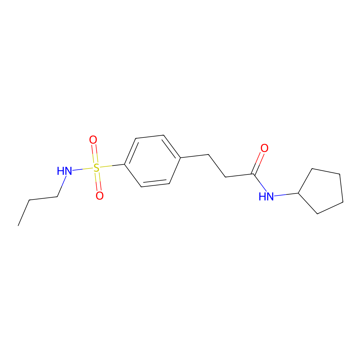 N-cyclopentyl-3-[4-(propylsulfamoyl)phenyl]propanamide molecular structure, CAS 701288-57-5