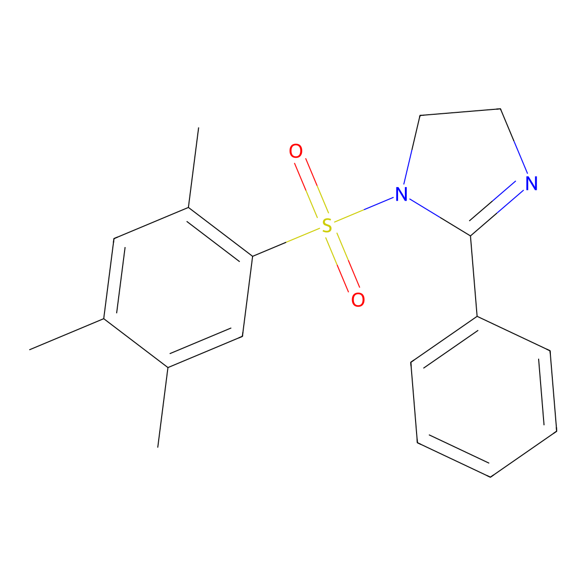 2-phenyl-1-[(2,4,5-trimethylphenyl)sulfonyl]-4,5-dihydro-1H-imidazole molecular structure, CAS 701288-64-4