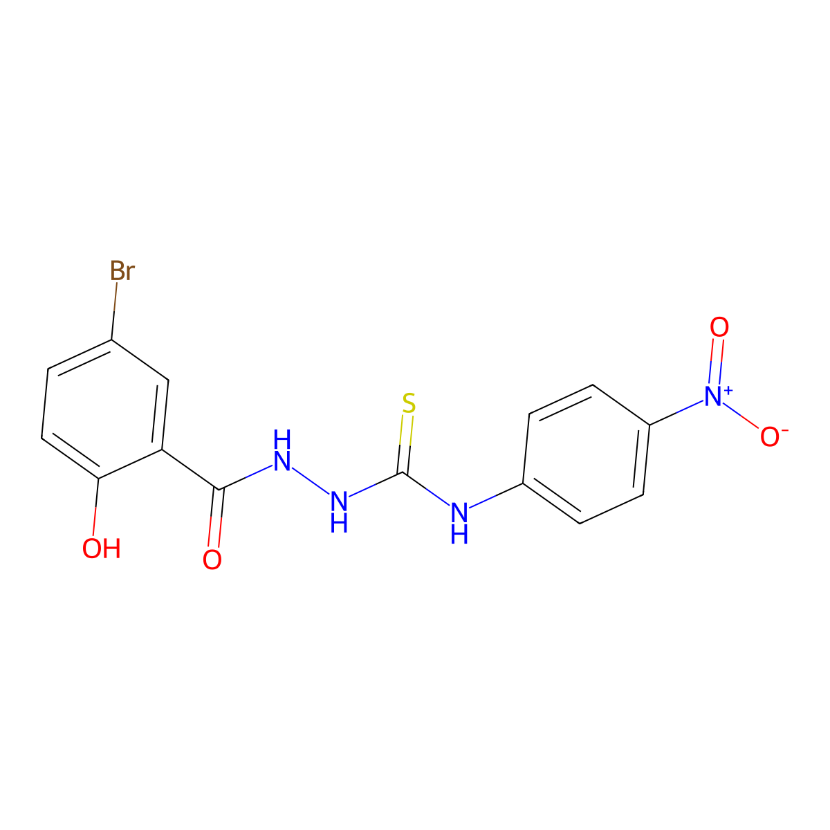 1-[(5-Bromo-2-hydroxybenzoyl)amino]-3-(4-nitrophenyl)thiourea molecular structure, CAS 701288-71-3