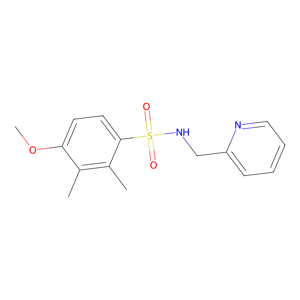 4-methoxy-2,3-dimethyl-N-(pyridin-2-ylmethyl)benzenesulfonamide molecular structure, CAS 701288-77-9