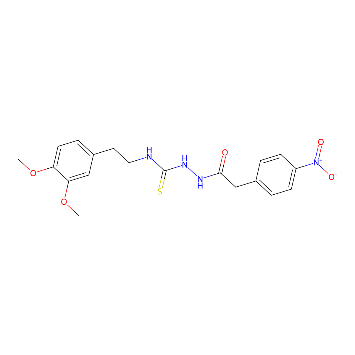 1-[2-(3,4-Dimethoxyphenyl)ethyl]-3-[[2-(4-nitrophenyl)acetyl]amino]thiourea molecular structure, CAS 701288-79-1