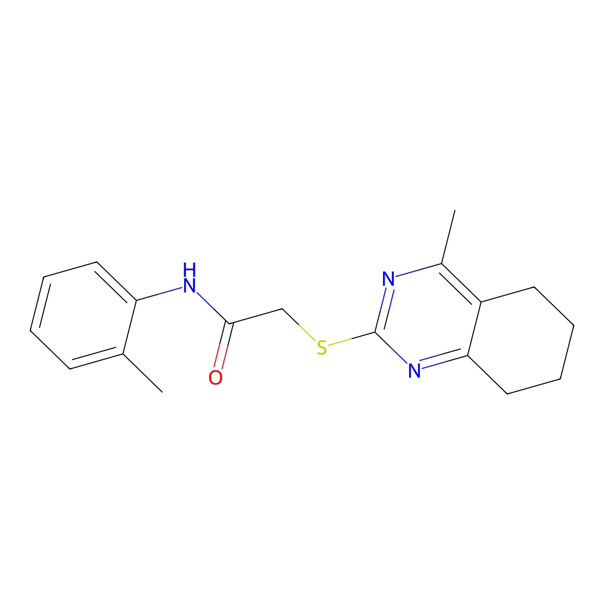 N-(2-methylphenyl)-2-[(4-methyl-5,6,7,8-tetrahydroquinazolin-2-yl)sulfanyl]acetamide molecular structure, CAS 701288-81-5
