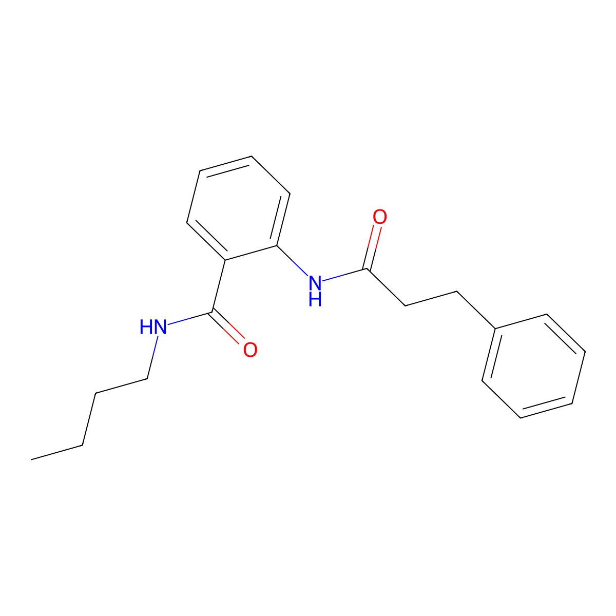 N-butyl-2-(3-phenylpropanoylamino)benzamide molecular structure, CAS 701288-99-5