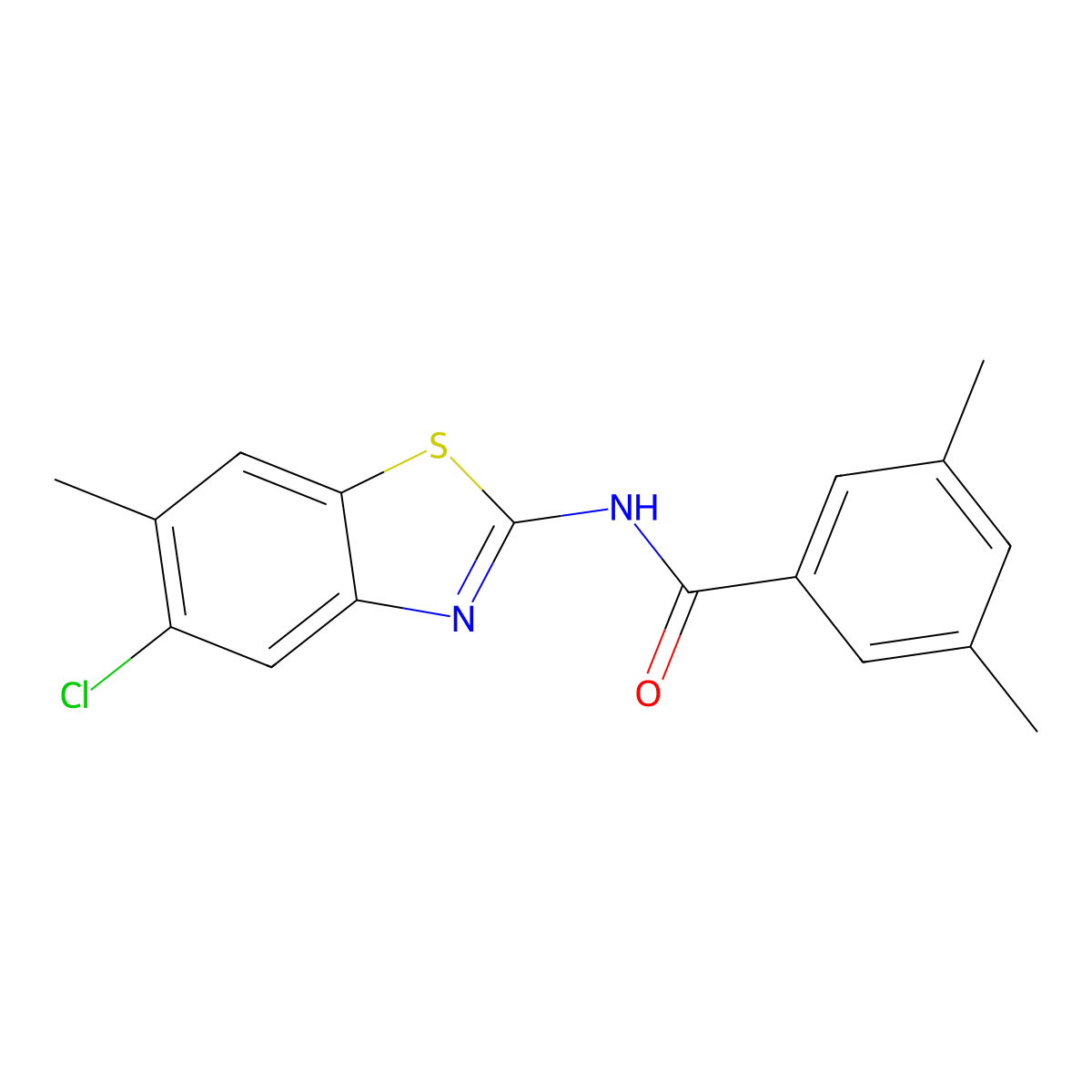 N-(5-chloro-6-methyl-1,3-benzothiazol-2-yl)-3,5-dimethylbenzamide molecular structure, CAS 701289-00-1