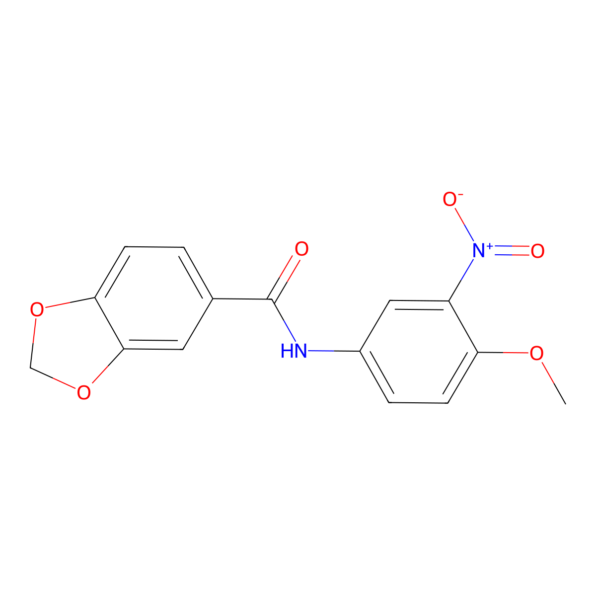 N-(4-methoxy-3-nitrophenyl)-1,3-benzodioxole-5-carboxamide molecular structure, CAS 701289-01-2