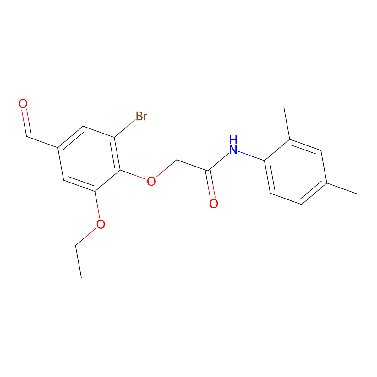 2-(2-bromo-6-ethoxy-4-formylphenoxy)-N-(2,4-dimethylphenyl)acetamide molecular structure, CAS 701289-18-1