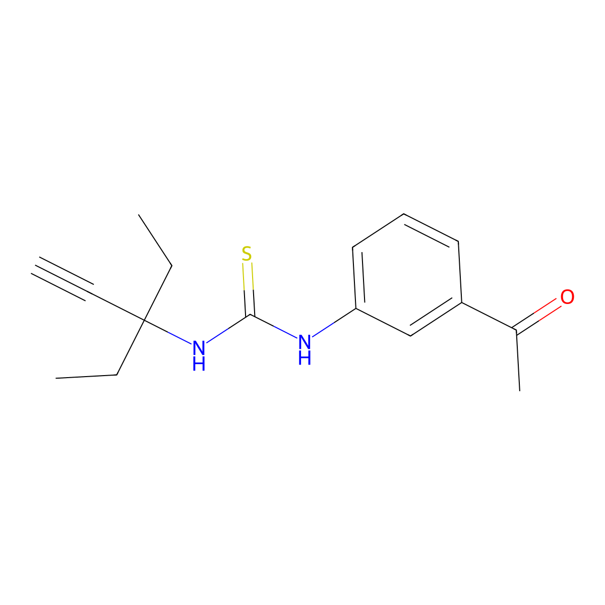 1-(3-Acetylphenyl)-3-(3-ethylpent-1-yn-3-yl)thiourea molecular structure, CAS 701289-27-2