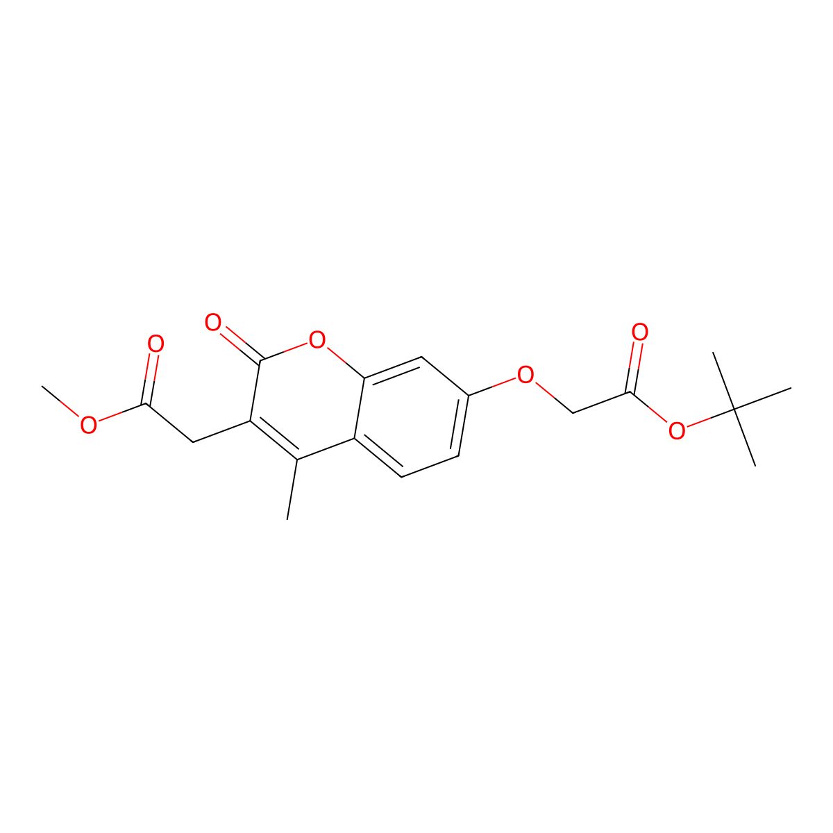 methyl [7-(2-tert-butoxy-2-oxoethoxy)-4-methyl-2-oxo-2H-chromen-3-yl]acetate molecular structure, CAS 701289-32-9