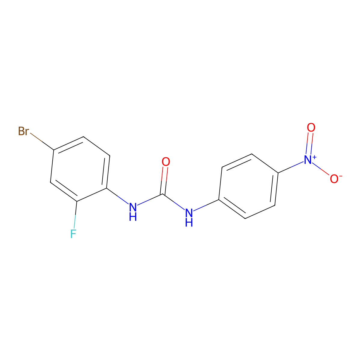 1-(4-Bromo-2-fluorophenyl)-3-(4-nitrophenyl)urea molecular structure, CAS 701289-57-8