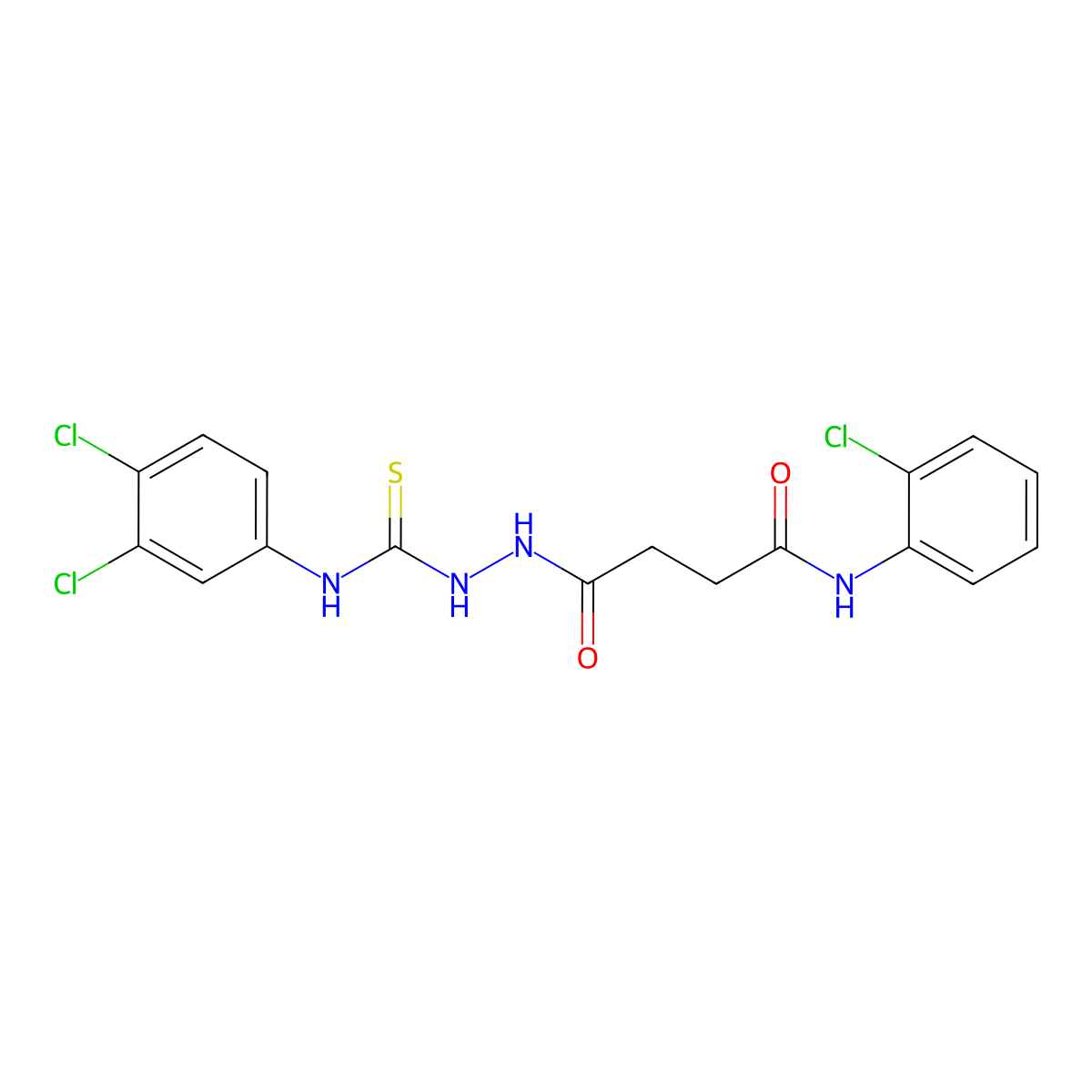 N-(2-chlorophenyl)-4-[2-[(3,4-dichlorophenyl)carbamothioyl]hydrazinyl]-4-oxobutanamide molecular structure, CAS 701289-63-6